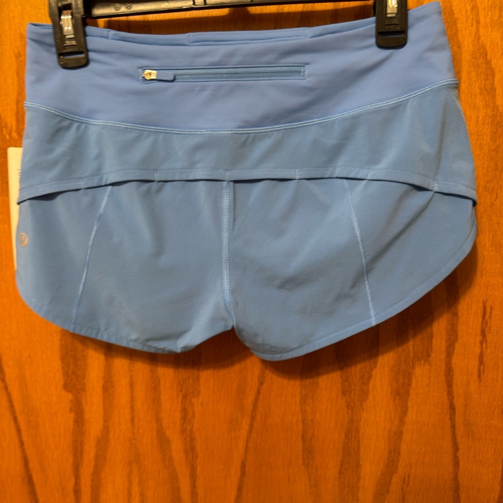 New Lululemon Speed Up LR Lined 2.5” Shorts Size 4 Light Blue - Picture 12 of 13